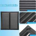 PATIKIL 16"x16" Aluminum Gable Vent, 2Pcs Exterior Wall Outlet Vent Square Soffit Vents HVAC Louver Air Grille with Built-in Screen for House Attic Garage Ceiling, Black