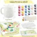 VENUSFILTER Paint Your Own Mug Kit - Pottery Painting Kit for Adults, Art and Crafts Kit Includes Mugs, Paints, Brushes and Painting Inspiration Guide, Personalised Gift for All2 Pack