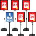 6Pack Sign Stand for Display 8.5 x 11, Adjustable Poster Stand for Table Top & Floor, Floor Standing Sign Holder, Metal Signage Stands for Business, Tradeshow, Store, Farm Display Stands (Black)