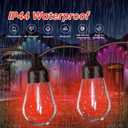 Waterproof and Drop-Proof S14, 6-Color Outdoor Light String dimmable and connectable, LED Retro ransparent Light Bulb, Suitable for Deck Gazebo Tavern Balcony