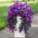 HyeFlora Bougainvillea Artificial Hanging Flowers Plants for Outdoors Decoration, 2pcs Fake Flowers Silk Bougainvillea Vines Realistic UV Resistant Faux Flowers for Outdoor Planters Porch Patio, Mix