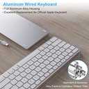 All-Aluminum Wired Keyboard for Apple Mac OS,Plug-n-Play Cable Connection in USB-A+C Port,Full Size USB Keyboard with Numeric Keypad for iMac/Mac mini or MacBook Pro/Air Laptop (White)