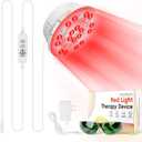 SAVILER Red Light Therapy Device, 660nm & 850nm Handheld Infrared Red Light for Face and Body, Compact & Portable LED Red Light Bulb for Skin Joints Muscles