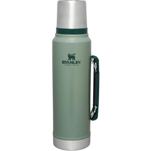 Stanley Classic Legendary Vacuum Bottle 1.1 qt Wide Mouth with Leakproof Cup Lid Keep Drinks Hot or Cold Packable for Travel Insulated Stainless Steel Thermal Bottle BPA-Free Hammertone Green