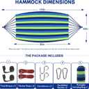 Durable Hammocks 660 Lbs Capacity, Camping Essentials Hiking Gear Accessories Max 2 X Tree Straps & Carabiners & Duckbilled Buckle & Thicker Rope & Portable Carrying Bag Included (Blue)