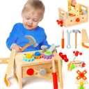 Wooden Tool Set for Kids 2 3 4 5 Year Old, 29Pcs Educational STEM Toys Toddler Montessori Toys for 2 Year Old Construction Preschool Learning Activities Gifts for Boys Girls Age 2-4 1-3