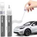 KIKIMO for Tesla Touch Up Paint(Pearl White Multi-Coat(PPSW)), Car Paint Repair Kit for Tesla Model Y/3/S/X, 2 In 1 Scratches Repair with Pen Tip and Brush, Color-Matched for Quick & Easy Fix