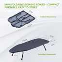 Foldable Table Top Ironing Board with Iron Rest, Portable Ironing Board Small with Heat Resistant Cotton Cover, Mini Iron Board for Small Space and Travel, 31"x12", Black