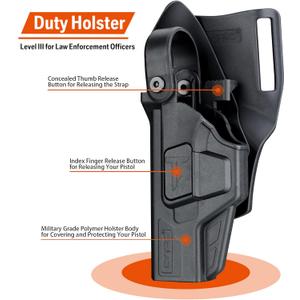 Glock Duty Holster - Drop Leg/Low Ride - Right/Left Handed Options