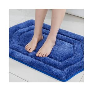 COSY HOMEER Extra Thick Bath Rugs for Bathroom - Anti-Slip Bath Linen Sets Mats Soft Plush 100% Strong Polyester Mat Living Room Bedroom Floor Water Absorbent(Blue,17x27 - Inches)