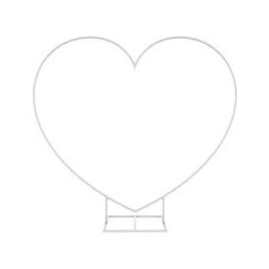 LANGXUN Large Size Metal Balloon Arch Kit, Wedding Heart Arch Stand, Love Balloon Column Arch Frame for Wedding, Bridal, Valentine's Day, Engagement and Birthday Party Supplies (White)