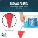 TEC Products FlexAll Anti-Kink Funnel - Long Flexible Funnel with Hose for Automotive Use - Durable Nitrile Rubber - Car Oil Change, Transmission Fluid, Diesel, Gas - Made in USA (9 x 3.95 Inches)