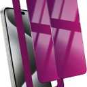 Privacy Screen Protector for iPhone 15 Pro Max, 9H Tempered Glass [Gradient-Purple] [Easy Installation Frame] [Anti-Blue Light] Private 15 ProMax 6.7''-2 Pack, Bubble Free