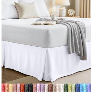 Utopia Bedding Queen Bed Skirt - Soft Quadruple Pleated Ruffle - Easy Fit with 16 Inch Tailored Drop - Hotel Quality, Shrinkage and Fade Resistant (Queen, White)