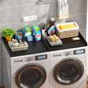Washer Dryer Countertop Set of 2, 54.34" L x 27.56" W x 2.76" H Wood Washer and Dryer Countertop, Laundry Topper with Anti-Slip Pads & Edge Rails for Laundry Room Organization (Black)