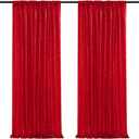 Red Sequin Backdrop Curtains-2 Panels 2FTx8FT Red Backdrop for Valentines Day, Glitter Party Decorations Background Drapes for Wedding Birthday Anniversary Graduation Photo Booth Decor