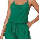 Smismivo Romper Swimsuits for Women One Piece Modest Bathing Suit with Shorts Mesh Pockets Tummy Control Full Coverage, Green, Size S