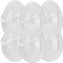 6 Pack 8 Inch/ 10 Inch Jumbo White Easter Eggs Fillable Giant Plastic Blank Easter Eggs Containers with Handle for DIY Craft Hunt Game Basket Stuffers Easter Party (White with Handle (10 Inch ))