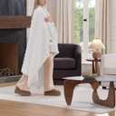 UGG Adalee Faux Fur Throw Blanket for Couch, Cozy Soft Blanket for Bed or Chair, Giftable Fluffy Throw, Machine Washable, Luxury Spring Home Decor, 50-inch x 70-inch, Natural White