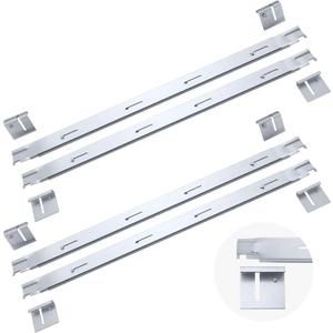 GlikCeil 4 Pcs File Cabinet Rails Adjustable Files Drawer Rails Metal File Cabinet Dividers 26'' to 40.5'' Adjustable Filing Cabinets Rail for Folders Storage (Silver)