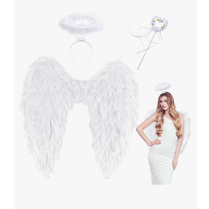 Angel Wings and Halo, Angel Costume for Woman Girls Kids Teens Angel Accessories for Halloween Party Cosplay