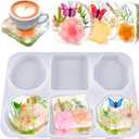 Deep Coaster Resin Molds Silicone Octagon Round Square Silicone Molds for Resin Epoxy Resin Casting Craft Mold for Flower Preservation DIY Art