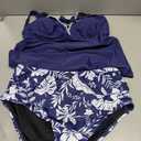 Aleumdr Tankini Swimsuits for Women 2 Piece Tummy Control Bathing Suit V Neck Tankini Top with High Waisted Bottom, XL