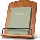 Rustic Cookbook Stand for Kitchen Counter Recipe Book Holder Adjustable Solid Wood Tablet Stand Cookbook Holder for Thanksgiving Christmas Women Gift Kitchen Decoration