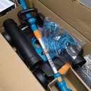 SEESII Electric String Trimmer and Leaf Blower Combo Kit, 3 in 1 Cordless Weed Wacker Grass Eater with 1.3"/2.1" Height, Battery 12" Lawn Mower & Rotary Handheld Blower with 5-Speed for Yard Lawn (Blue)