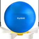 Exercise Ball, Daisy Shaped Yoga Ball Base with Resistance Bands for Stability, Yoga, Balance & Preganancy, Anti-Burst Ball Chair for Office, Home & Gym(65cm/22in) (Blue Set)