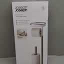Joseph Joseph EasyStore Butler Toilet Paper Holder Stand and Spare Roll Storage with Shelf and Drawer, Stainless Steel