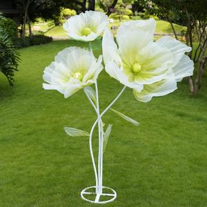 Giant Artificial Flower Decor with Stand,Oversized Freestanding Gradient Statement Flower for Wedding Flower Decor,Event,Commercial Display,Photo Backdrop & Home Decoration (Cyan)