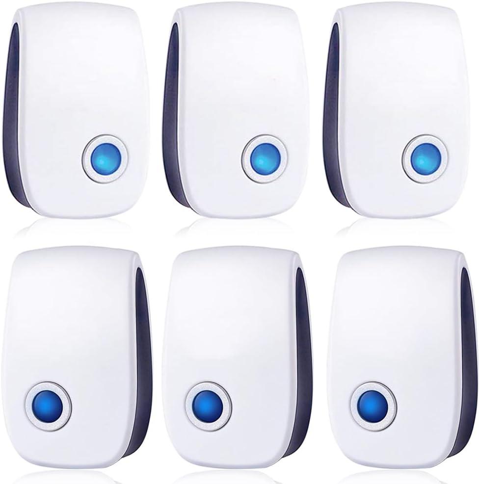 6 Pack Ultrasonic Pest Control Repeller, Mouse Traps Indoor for Home Mosquito Repellent Electronic Pest Repellent Plug in Cockroaches, Mice, Spiders, Ants, Bugs, Pest Defence for House, Kitchen
