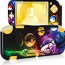 DLseego Cartoon Balls Switch Lite Protective Case Cool Hard PC Shell Shockproof Scratch Resistant Cover Joy Con Japanese Amine Skin with 2PCS Blue and Red Balls Thumb Grips Caps for Switch 2019