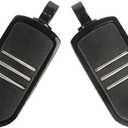 Black Motorbike Footpegs 1.25" 32mm Adjustable Highway Footrest Footboards Compatible with Harley