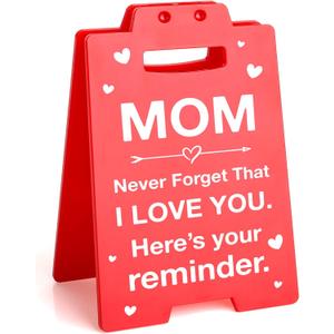 Lodeskee Mom Birthday Gifts, Valentines Day Gifts for Mom from Daughter Son, Mothers Day Gifts for Mom Mother in Law Stepmom Bonus Mom Single Mom, Cool Decorative Signs & Plaques for Mom, Red