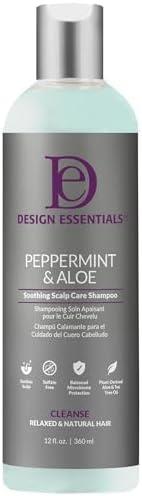 Design Essentials Peppermint & Aloe Therapeutics AntiItch Shampoo Control Scalp Flaking & Itching, 12 Fl Oz