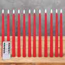 Red Christmas Flameless Taper Candles with Remote, Flickering Battery Operated LED Candlesticks Set of 12