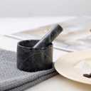 Pill Crusher, Mini Marble and Pestle Set, Pill Crusher Grinder Fine Powder, Arthritic Hands Pill Grinder, Black