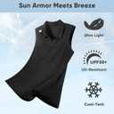 HOTSUIT Womens Golf Shirt Sleeveless Collared Golf Clothes Polo Shirts Quick Dry Lightweight V Neck UPF 50+ (Black, XXL)