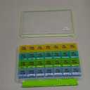 BUG HULL Monthly Pill Organizer, Moisture-Proof Large 28 Days Pill Box with Removable 4 Weeks Pill Case Rows, Medicine Pill Organizer, Travel Pills Organizer with One Month Pill Container for Vitamin (Green)