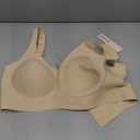LetsJoli Bras for Women Supportive Wireless Push Up Bra Full Coverage No Underwire Seamless Plus Size for Older Women (Beige, L)
