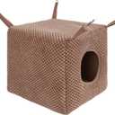 Niteangel Ferret Cozy Swing Hammock - Hanging Beds for Ferrets Rats Chinchilla Sugar Gliders or Other Small Animals (Chocolate)