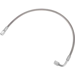 AN3 Braided Steel Turbo Oil Feed Line 90 Degree to Straight Hose End, 18" Remote Turbocharger Oil Drain Return Line Universal for Car Durable Stainless Steel PTFE Silver Tone