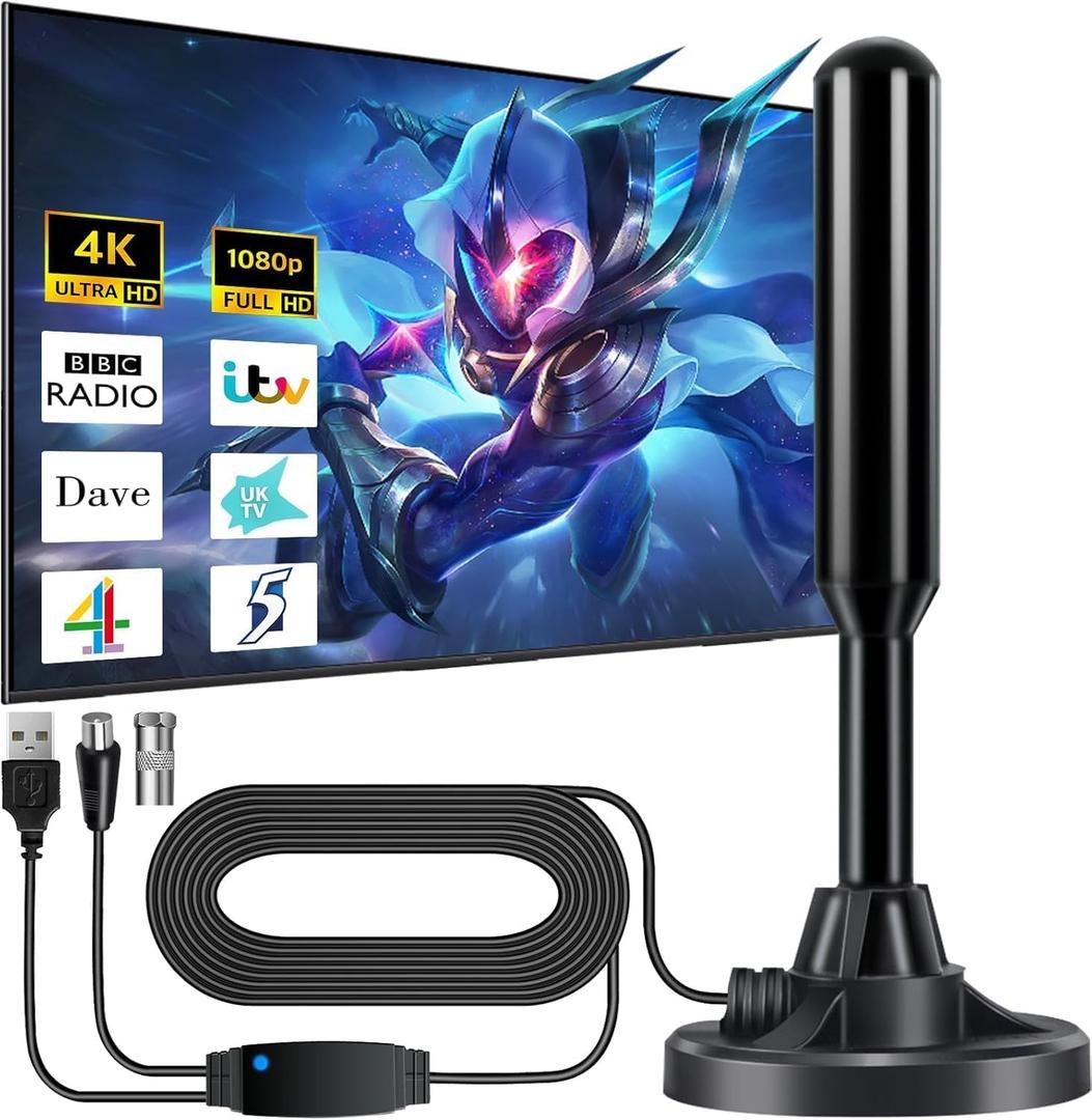 2025 TV Antenna for Local Channels,HD Antenna for Smart TV Up to 750+ Miles Range,TV Antenna Indoor for 4K 1080P TV,Digital Antenna Outdoor 25ft Coaxial Cable