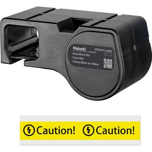 MakeID All-Weather PET Label Cartridge for Indoor/Outdoor Component and Equipment Labeling, Safety Identification, Asset Tracking, Electrical Labeling - for D50 Label Printer (1.5"W x 26.2ft L, Yellow)