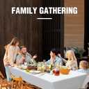 2 x 6 Pack Premium Disposable Plastic Tablecloth 54 X108 Inch Rectangle Solider Color Heavy Duty Table Cover for Dining Tables, Parties and Holidays Decorative (White)