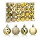 Aitsite 24ct Christmas Tree Ornaments Set 1.57 inches Mini Shatterproof Holiday Ornaments Balls for Christmas Decorations (Gold)
