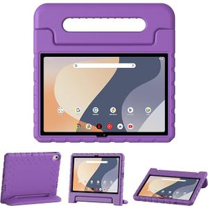 Tablet Case for Walmart Onn 10.1 Inch 4th Generation 2024 (Model: 100135925), Shock Proof Protective Cover with Convertible Handle Stand for Kids, Purple