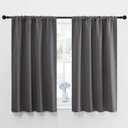 NICETOWN Grey Window Curtains for Bedroom - Home Decoration Thermal Insulated Rod Pocket Blackout Blinds & Drapes for Small Windows (Gray, 2 Panels, W42 x L48 -Inch)
